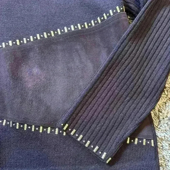 Vtg St John Collection Plum Purple Studded Embellished Mock Neck Sweater Knit 6 - Picture 3 of 5